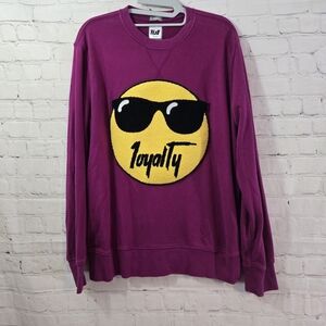 TY1 Gear Sweatshirt '1oyalTy' Yellow Chenille Loyalty Emoji Patch Medium M